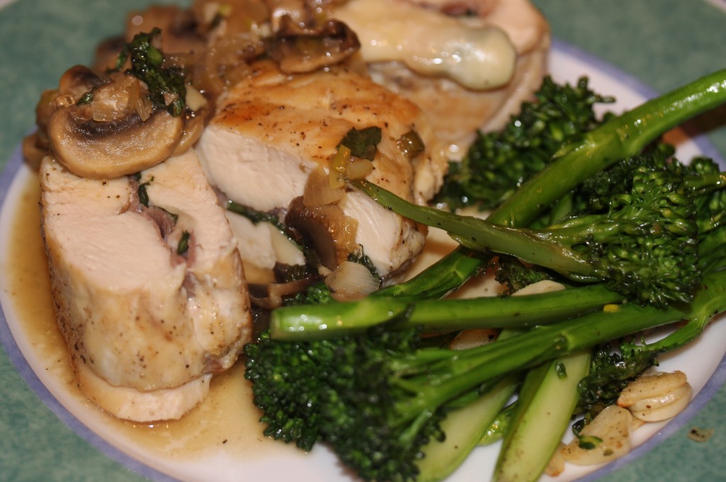 Chicken Roulade with Mushroom Pan Sauce