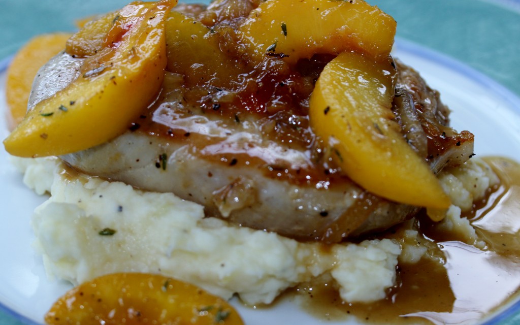 brandied peach pork chops