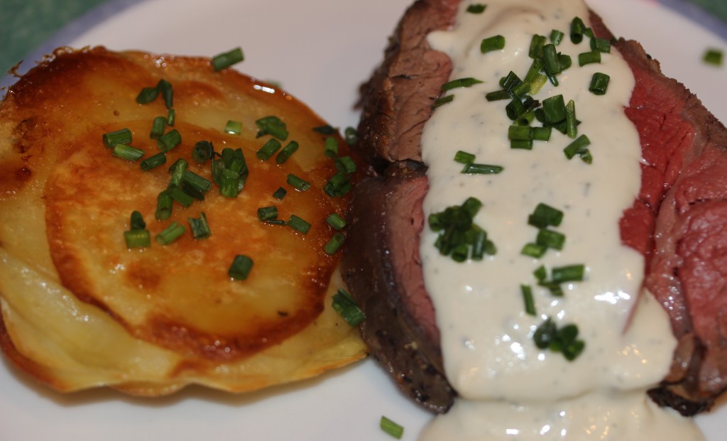 Beef Tenderloin with Blue Cheese Sauce