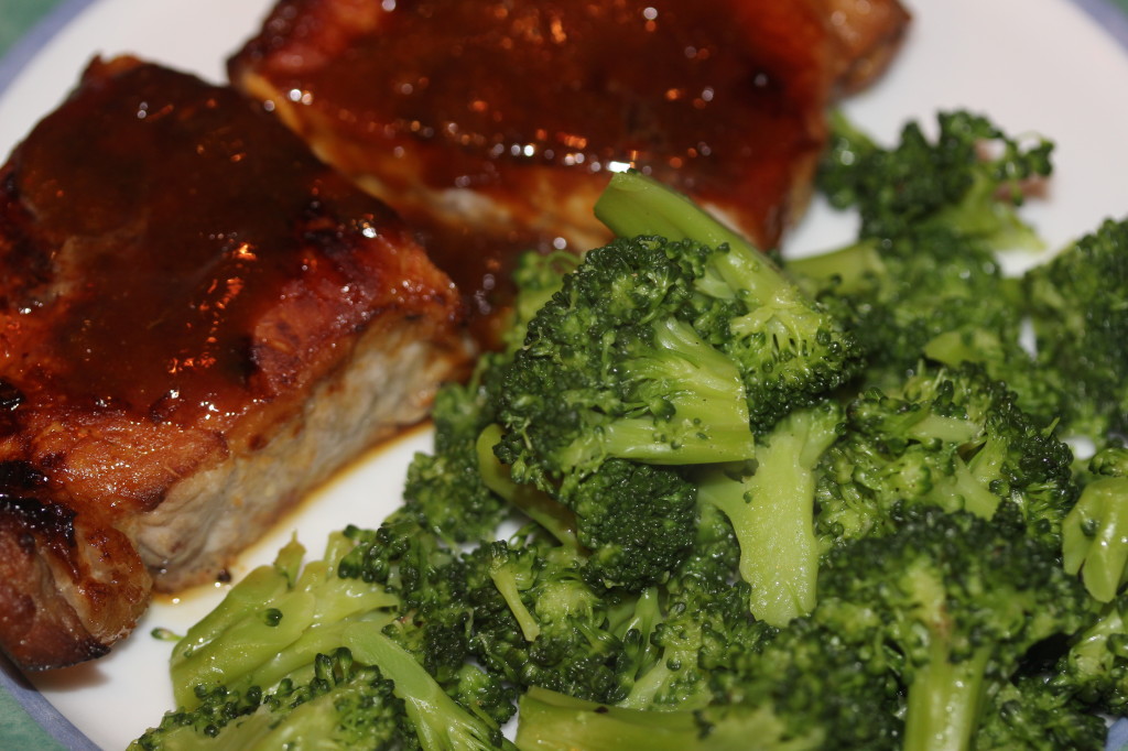 Orange glazed pork chops